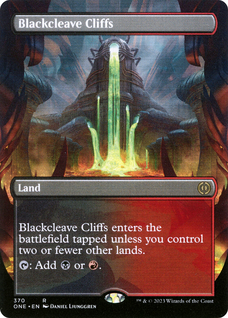 Blackcleave Cliffs (Borderless Alternate Art) [Phyrexia: All Will Be One] | Lots Moore NSW