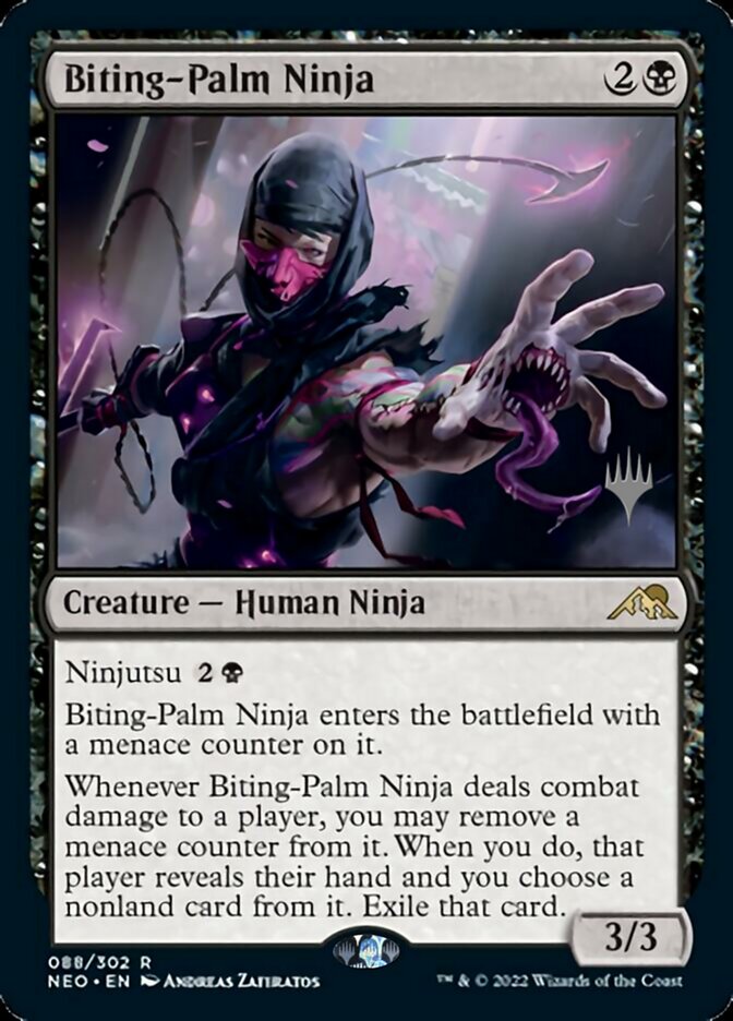 Biting-Palm Ninja (Promo Pack) [Kamigawa: Neon Dynasty Promos] | Lots Moore NSW