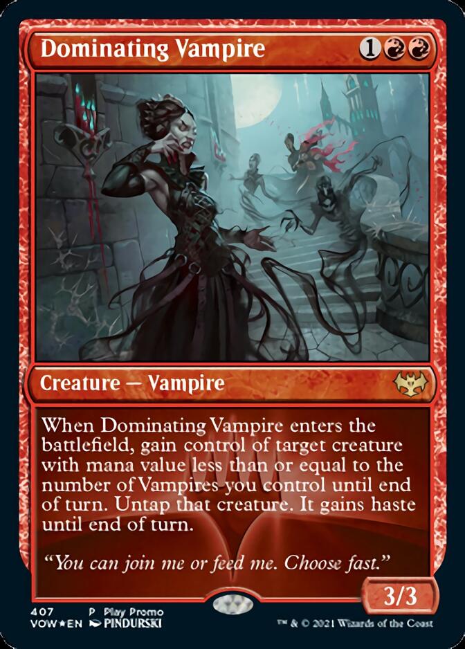 Dominating Vampire (Play Promo) [Innistrad: Crimson Vow Promos] | Lots Moore NSW