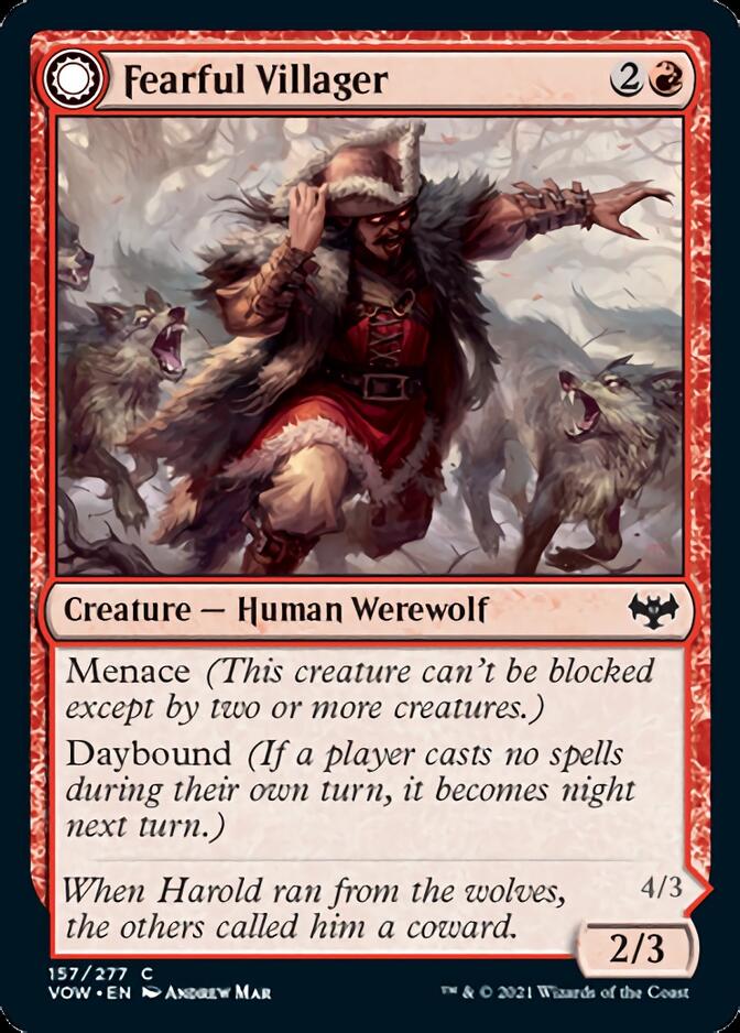 Fearful Villager // Fearsome Werewolf [Innistrad: Crimson Vow] | Lots Moore NSW