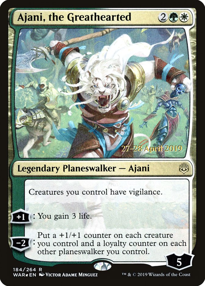 Ajani, the Greathearted  [War of the Spark Prerelease Promos] | Lots Moore NSW