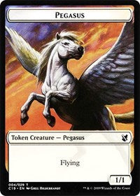 Pegasus // Human Double-sided Token [Commander 2019 Tokens] | Lots Moore NSW