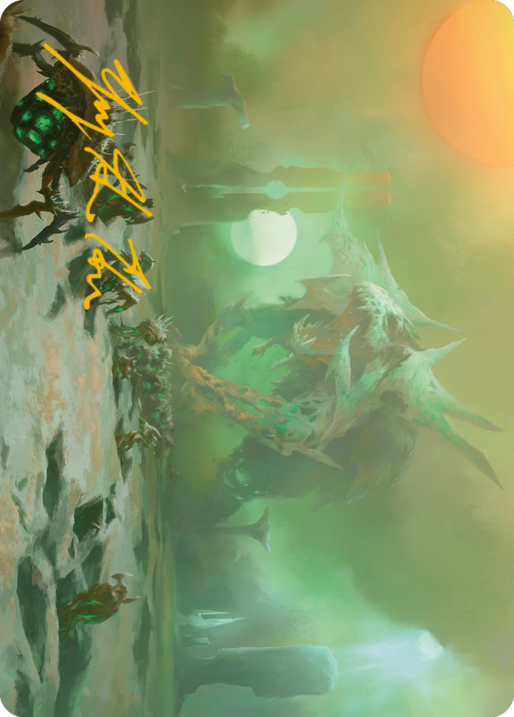 Green Sun's Twilight Art Card (Gold-Stamped Signature) [Phyrexia: All Will Be One Art Series] | Lots Moore NSW