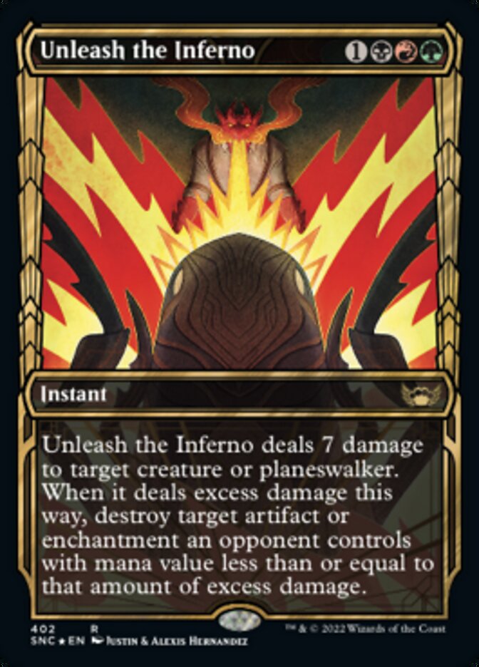 Unleash the Inferno (Showcase Golden Age Gilded Foil) [Streets of New Capenna] | Lots Moore NSW