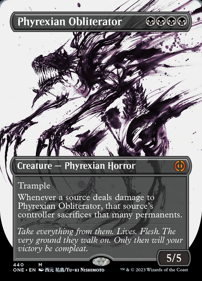 Phyrexian Obliterator (Borderless Ichor Step-and-Compleat Foil) [Phyrexia: All Will Be One] | Lots Moore NSW