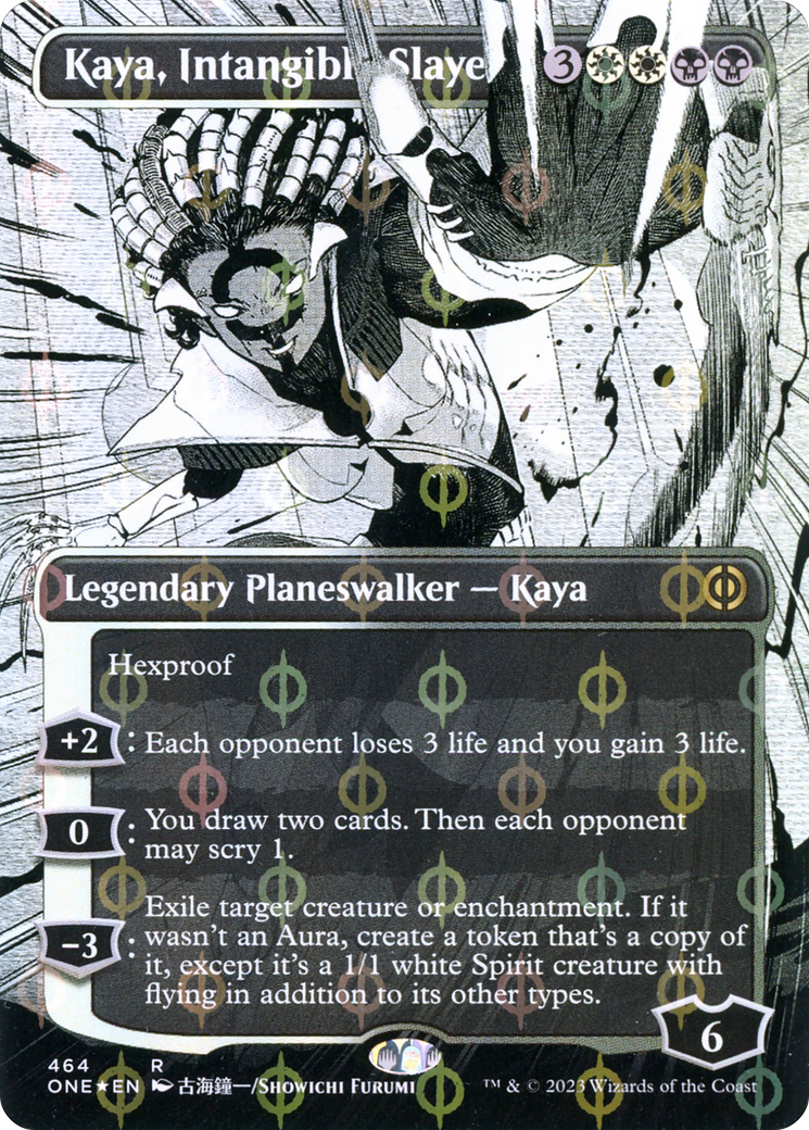 Kaya, Intangible Slayer (Borderless Manga Step-and-Compleat Foil) [Phyrexia: All Will Be One] | Lots Moore NSW