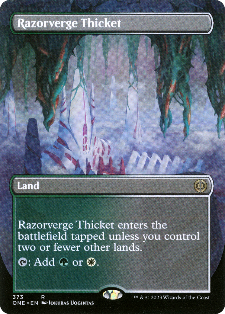 Razorverge Thicket (Borderless Alternate Art) [Phyrexia: All Will Be One] | Lots Moore NSW