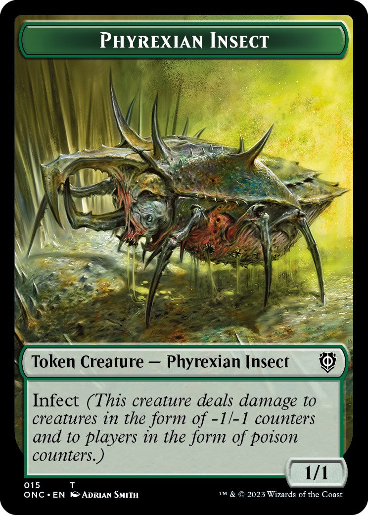 Phyrexian Mite // Phyrexian Insect Double-Sided Token [Phyrexia: All Will Be One Commander Tokens] | Lots Moore NSW