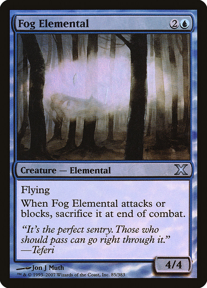 Fog Elemental (Premium Foil) [Tenth Edition] | Lots Moore NSW