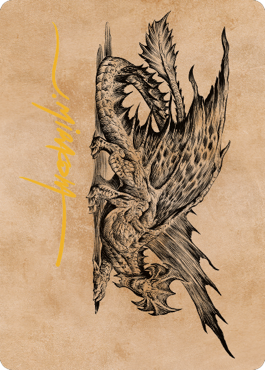 Ancient Brass Dragon Art Card (49) (Gold-Stamped Signature) [Commander Legends: Battle for Baldur's Gate Art Series] | Lots Moore NSW