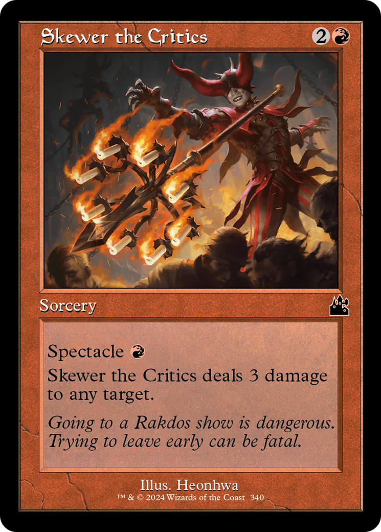 Skewer the Critics (Retro Frame) [Ravnica Remastered] | Lots Moore NSW