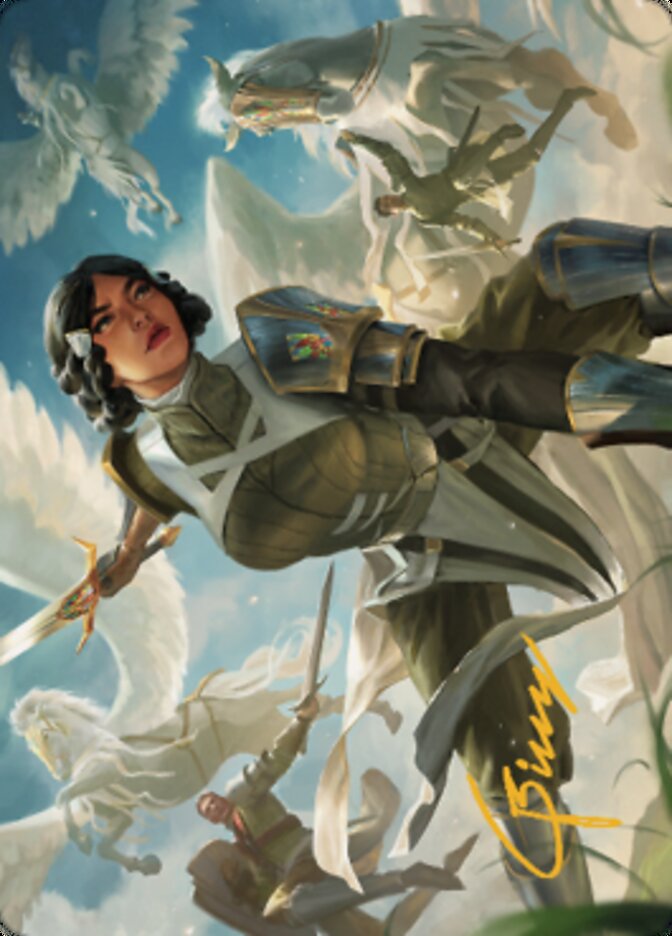 Resolute Reinforcements Art (Gold-Stamped Signature) [Dominaria United Art Series] | Lots Moore NSW