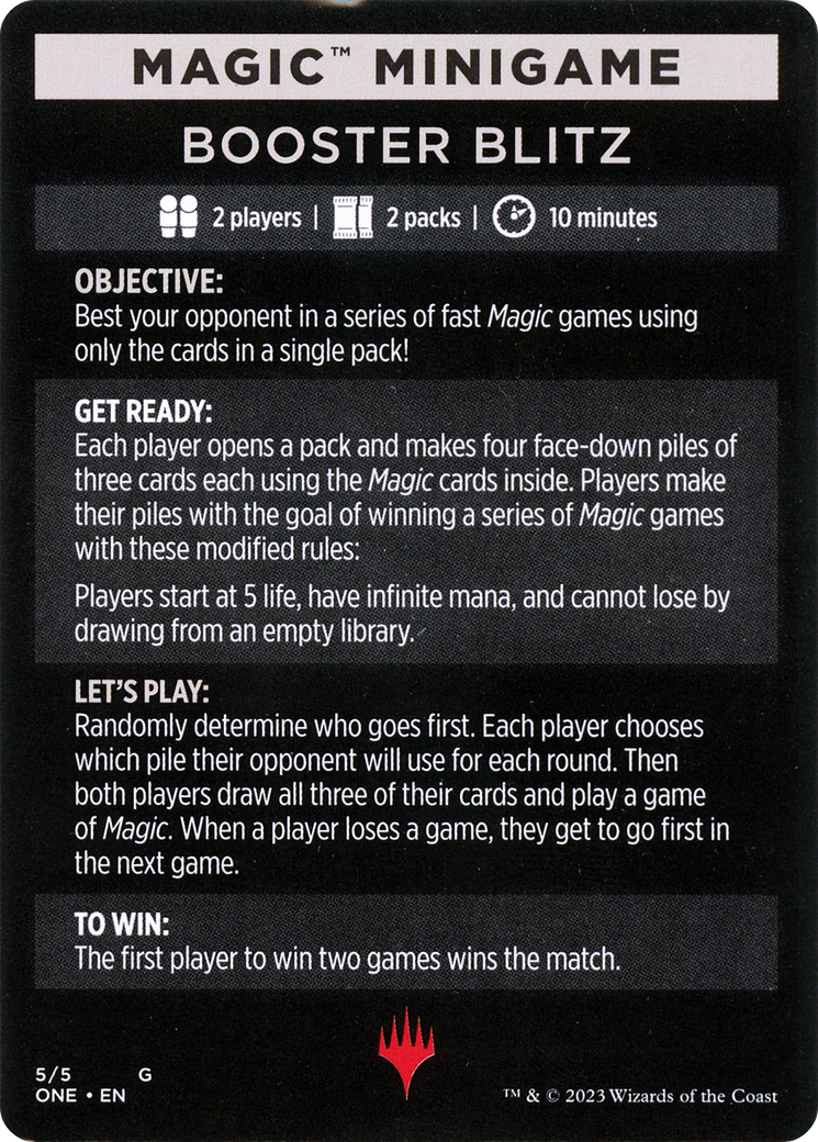 Booster Blitz (Magic Minigame) [Phyrexia: All Will Be One Minigame] | Lots Moore NSW