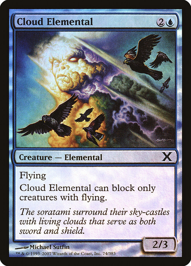 Cloud Elemental (Premium Foil) [Tenth Edition] | Lots Moore NSW