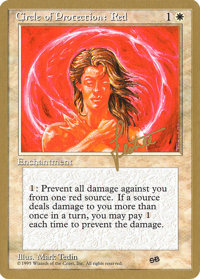 Circle of Protection: Red (Bertrand Lestree) (SB) (4ED) [Pro Tour Collector Set] | Lots Moore NSW