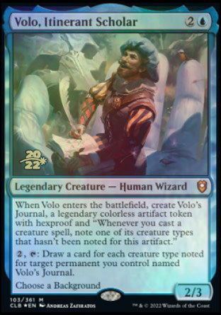 Volo, Itinerant Scholar [Commander Legends: Battle for Baldur's Gate Prerelease Promos] | Lots Moore NSW