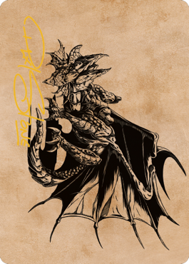 Ancient Copper Dragon Art Card (52) (Gold-Stamped Signature) [Commander Legends: Battle for Baldur's Gate Art Series] | Lots Moore NSW