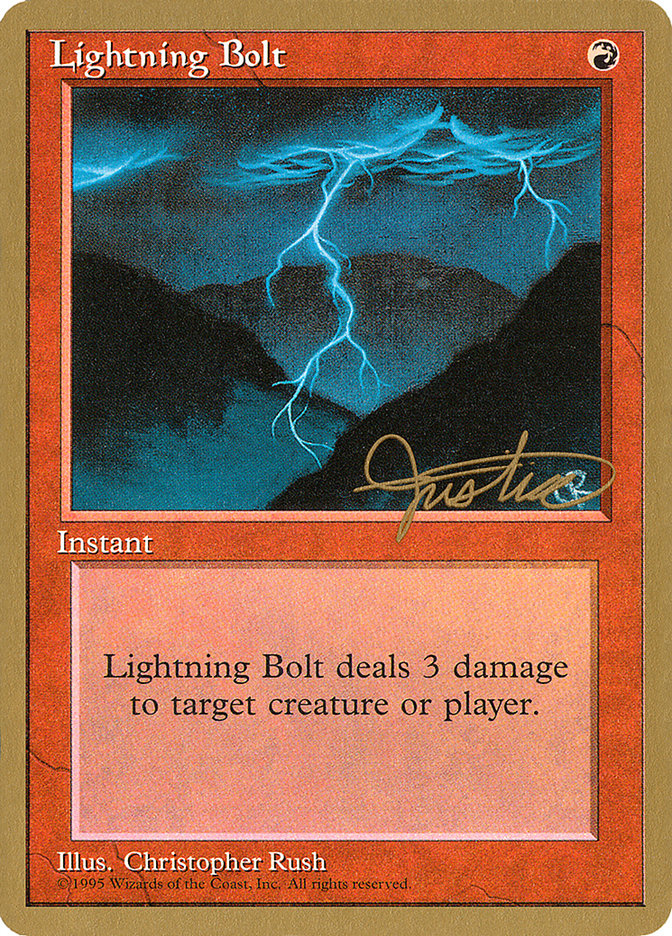 Lightning Bolt (Mark Justice) [Pro Tour Collector Set] | Lots Moore NSW
