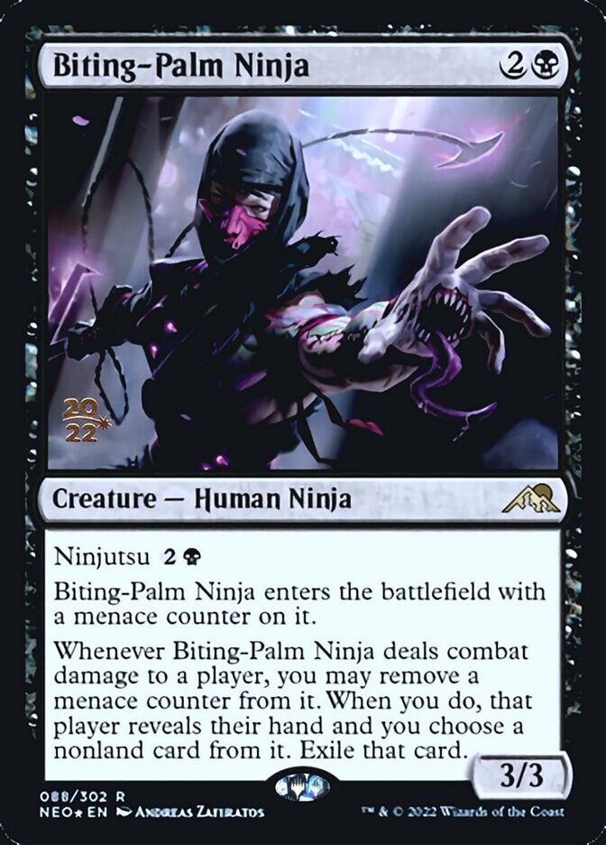 Biting-Palm Ninja [Kamigawa: Neon Dynasty Prerelease Promos] | Lots Moore NSW