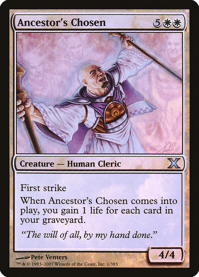 Ancestor's Chosen (Premium Foil) [Tenth Edition] | Lots Moore NSW