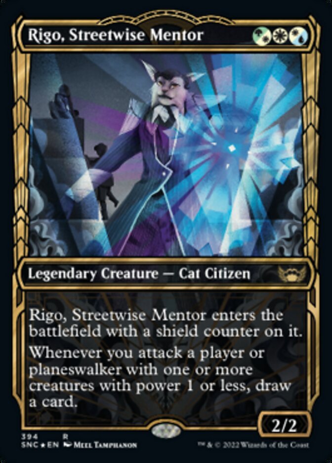 Rigo, Streetwise Mentor (Showcase Golden Age Gilded Foil) [Streets of New Capenna] | Lots Moore NSW