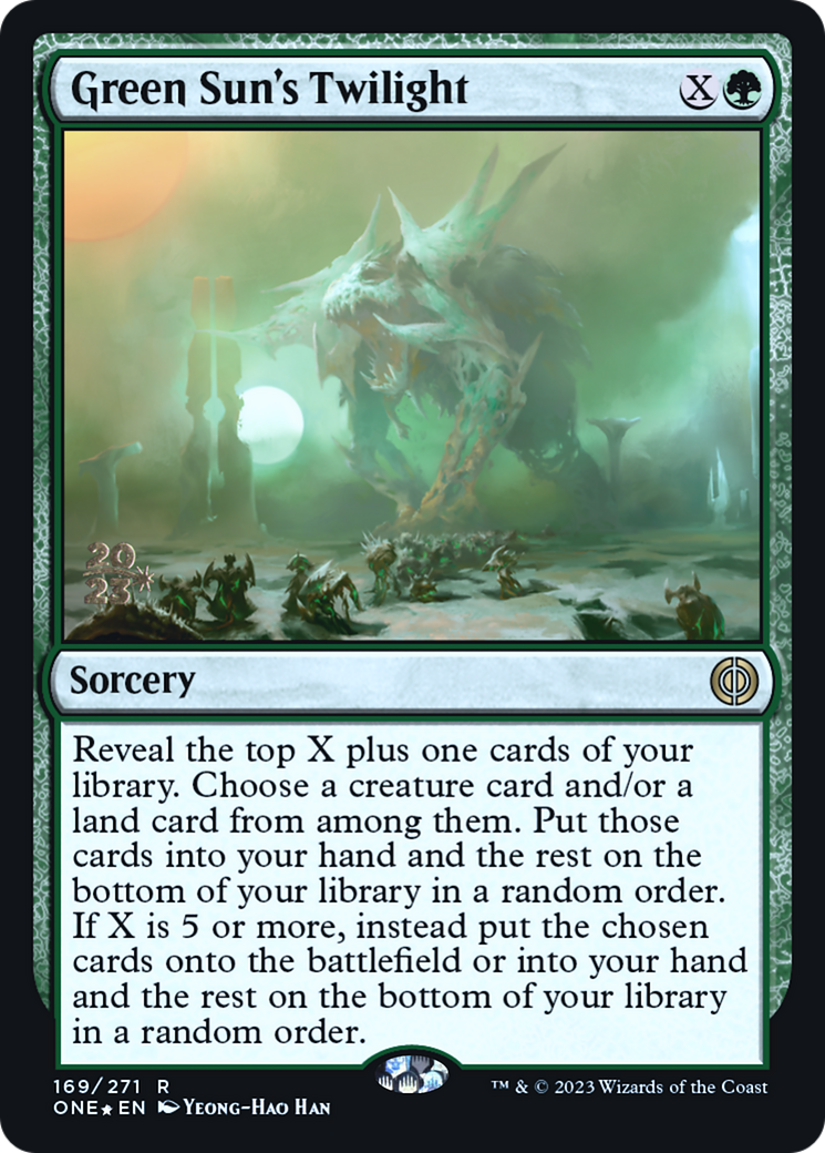 Green Sun's Twilight [Phyrexia: All Will Be One Prerelease Promos] | Lots Moore NSW