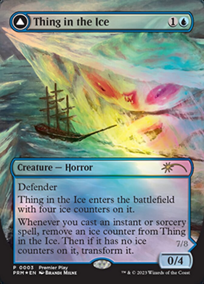 Thing in the Ice // Awoken Horror (Borderless Alternate Art) [Regional Championship Qualifiers 2023] | Lots Moore NSW