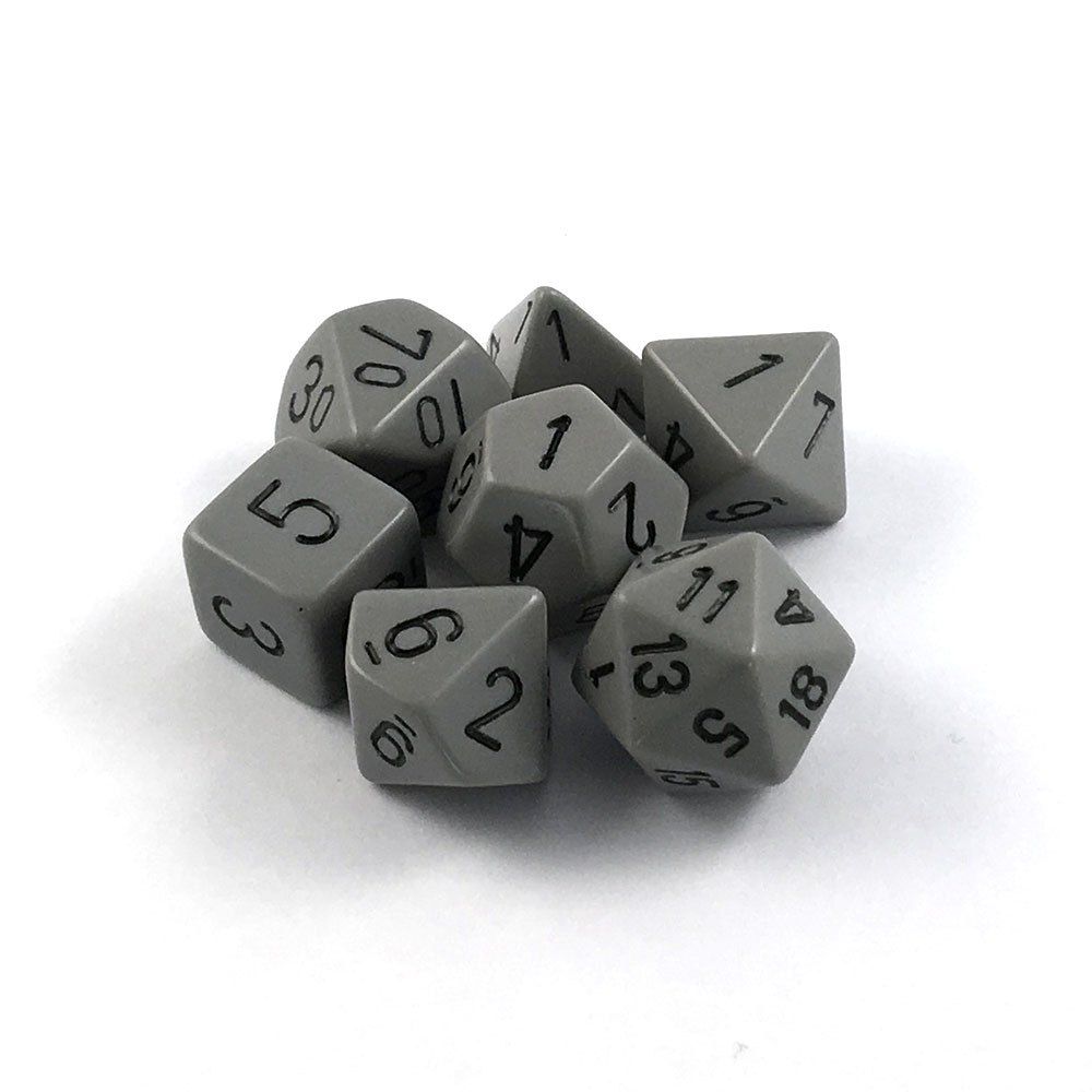 Dark Grey/black Opaque Polyhedral 7-Die Set CHX25410 | Lots Moore NSW