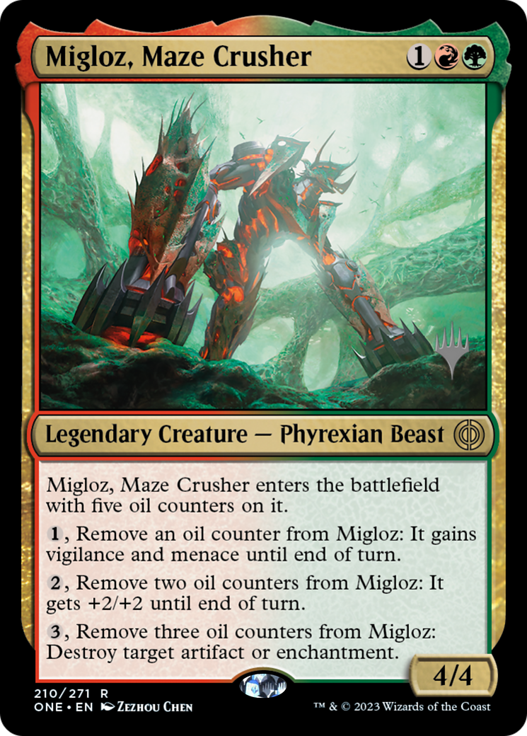 Migloz, Maze Crusher (Promo Pack) [Phyrexia: All Will Be One Promos] | Lots Moore NSW