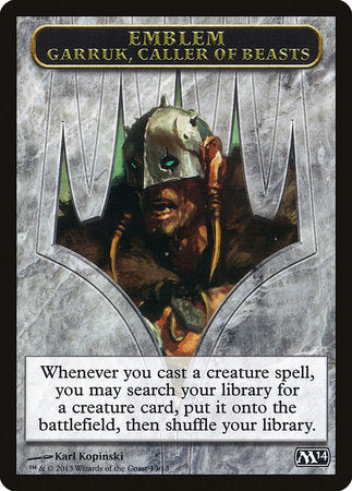 Emblem - Garruk, Caller of Beasts [Magic 2014 Tokens] | Lots Moore NSW