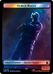 Human Rogue // Dinosaur Double-Sided Token (Surge Foil) [Doctor Who Tokens] | Lots Moore NSW