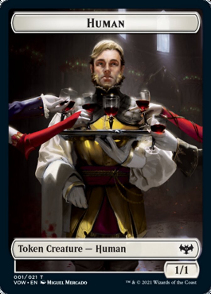 Human (001) // Spirit (002) Double-sided Token [Innistrad: Crimson Vow Tokens] | Lots Moore NSW