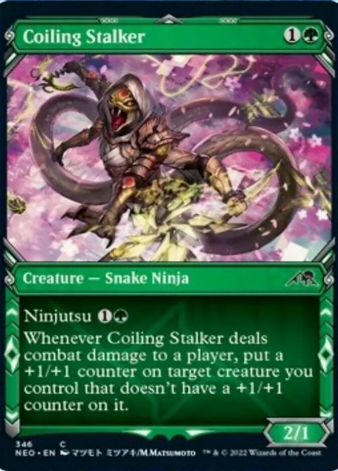 Coiling Stalker (Showcase Ninja) [Kamigawa: Neon Dynasty] | Lots Moore NSW