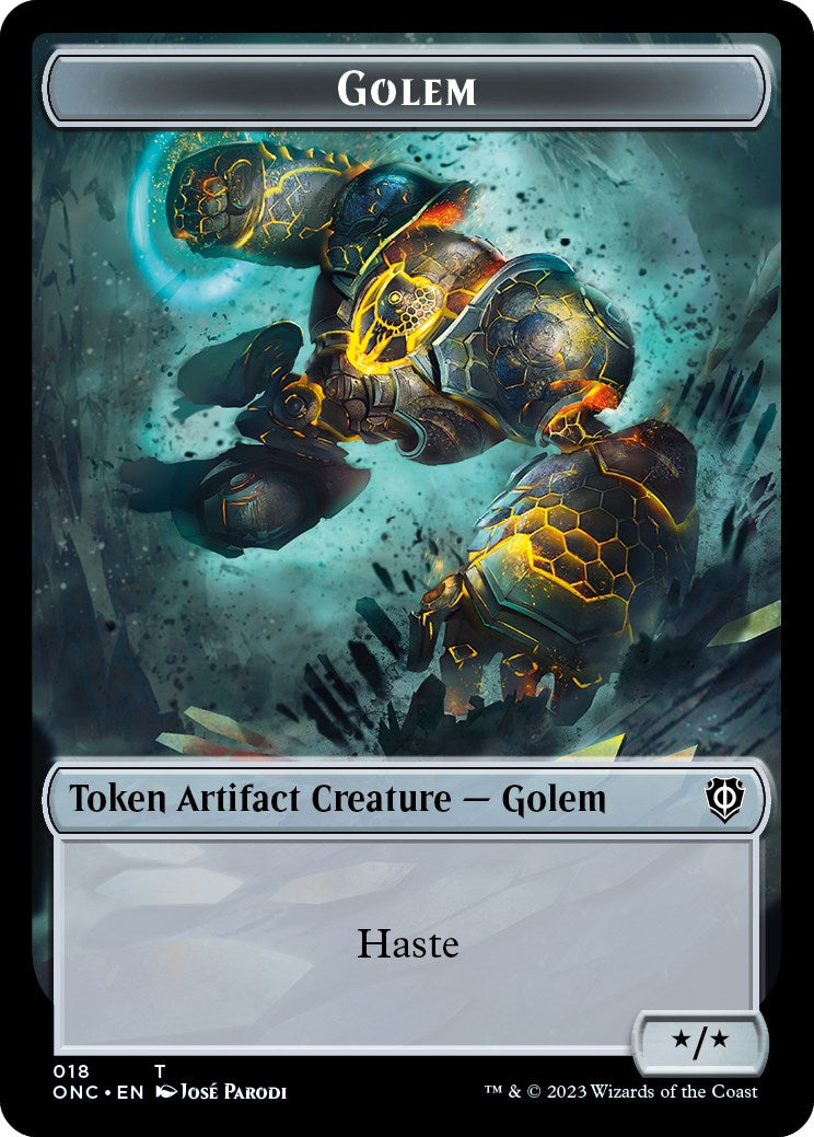The Monarch // Golem Double-Sided Token [Phyrexia: All Will Be One Commander Tokens] | Lots Moore NSW