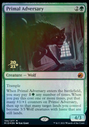 Primal Adversary [Innistrad: Midnight Hunt Prerelease Promos] | Lots Moore NSW