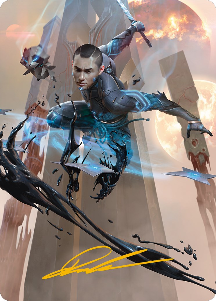 Kaito, Dancing Shadow Art Card (Gold-Stamped Signature) [Phyrexia: All Will Be One Art Series] | Lots Moore NSW