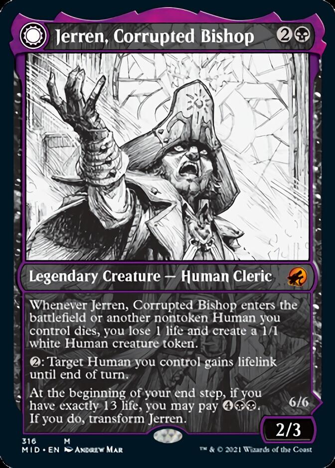 Jerren, Corrupted Bishop // Ormendahl, the Corrupted (Showcase Eternal Night) [Innistrad: Midnight Hunt] | Lots Moore NSW