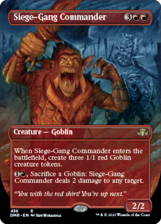 Siege-Gang Commander (Borderless Alternate Art) [Dominaria Remastered] | Lots Moore NSW