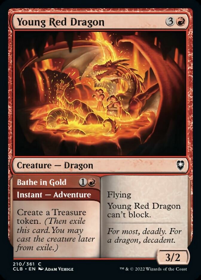 Young Red Dragon // Bathe in Gold [Commander Legends: Battle for Baldur's Gate] | Lots Moore NSW