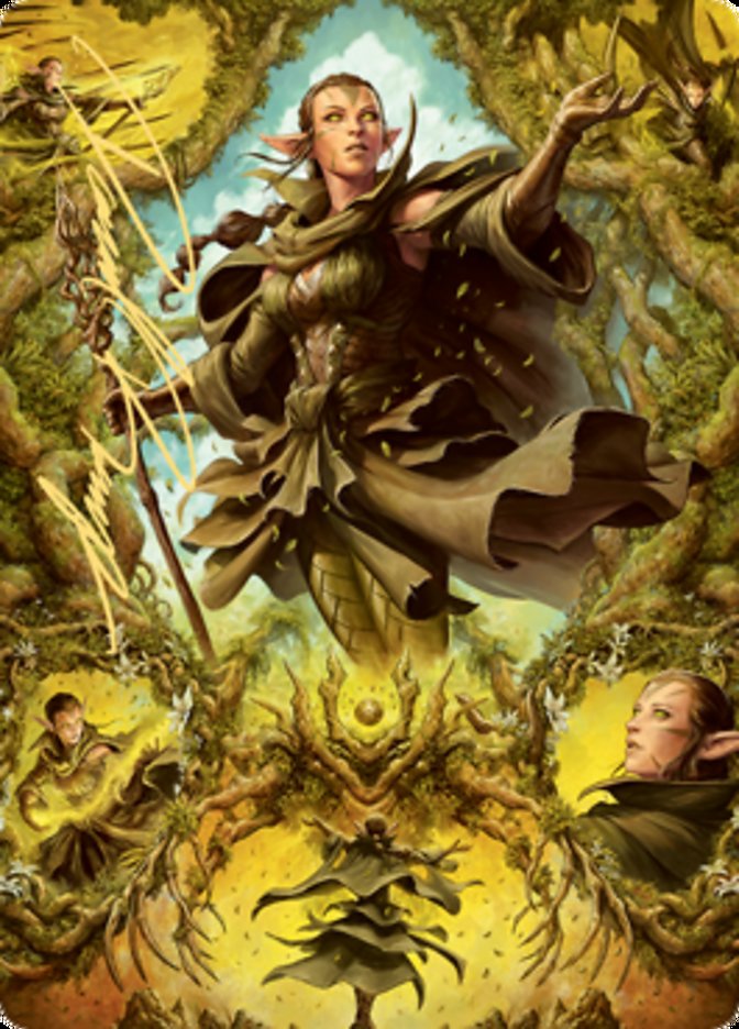 Nissa of Shadowed Boughs 2 Art Card (Gold-Stamped Signature) [Zendikar Rising Art Series] | Lots Moore NSW