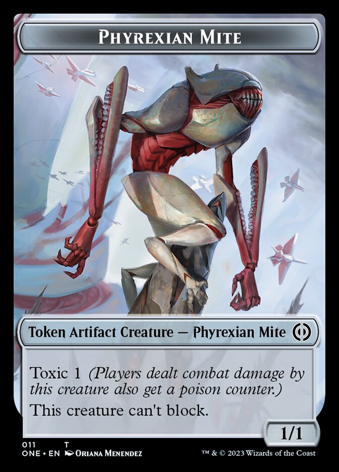 Phyrexian Mite (011) // Phyrexian Germ Double-Sided Token [Phyrexia: All Will Be One Commander Tokens] | Lots Moore NSW