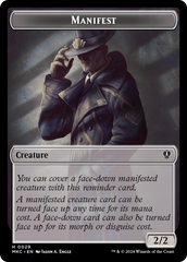 Saproling // Manifest Double-Sided Token [Murders at Karlov Manor Commander Tokens] | Lots Moore NSW