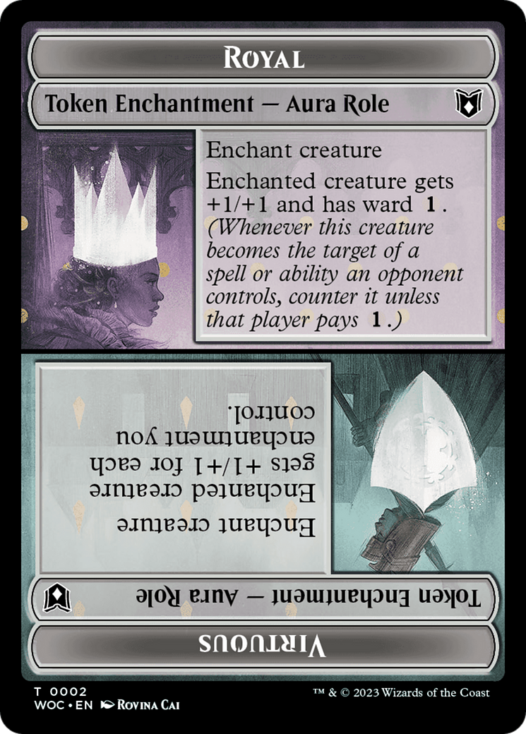 Copy // Royal Role / Virtuous Role Double-Sided Token [Wilds of Eldraine Commander Tokens] | Lots Moore NSW
