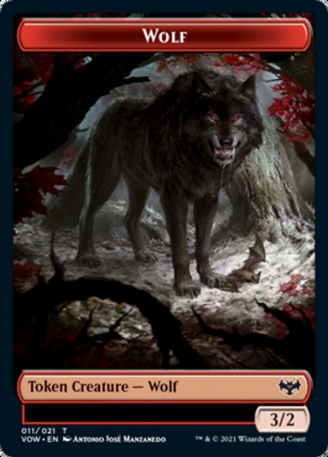 Wolf (011) // Wolf (014) Double-sided Token [Innistrad: Crimson Vow Tokens] | Lots Moore NSW