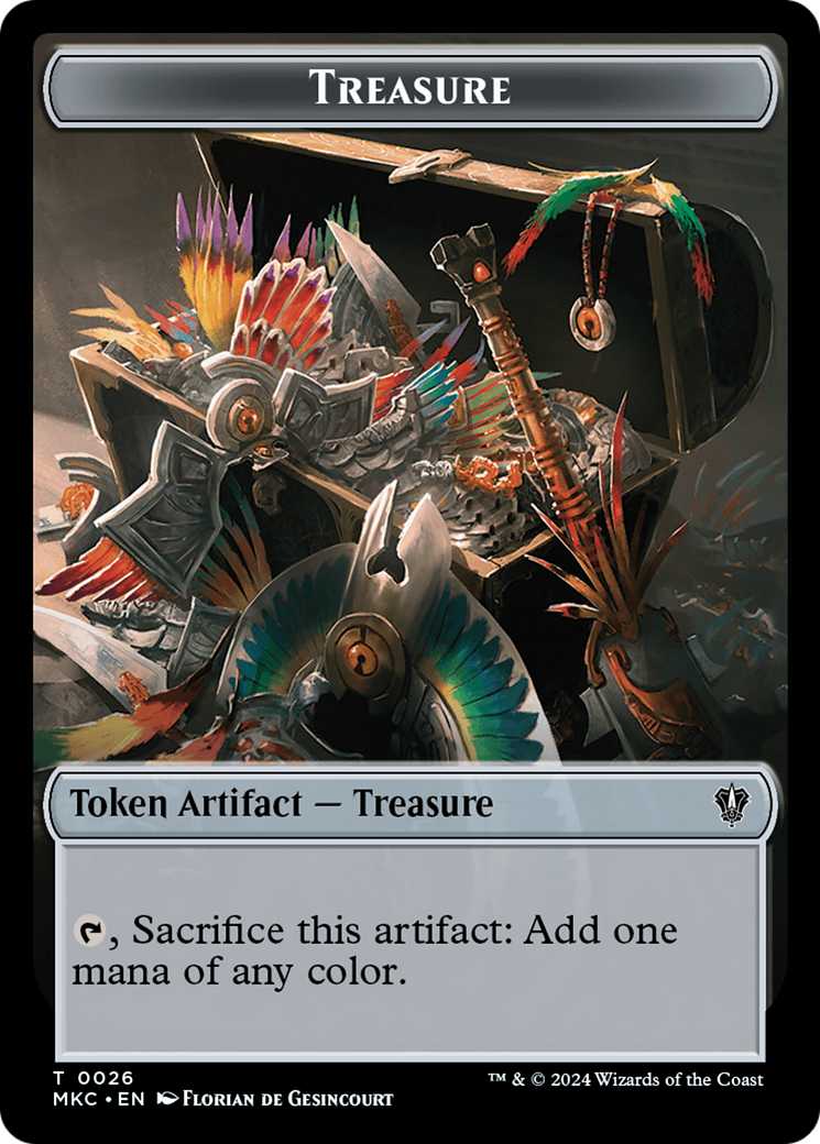 Gold // Treasure Double-Sided Token [Murders at Karlov Manor Commander Tokens] | Lots Moore NSW