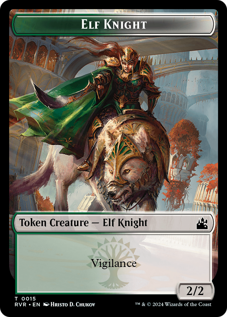 Elf Knight // Beast Double-Sided Token [Ravnica Remastered Tokens] | Lots Moore NSW