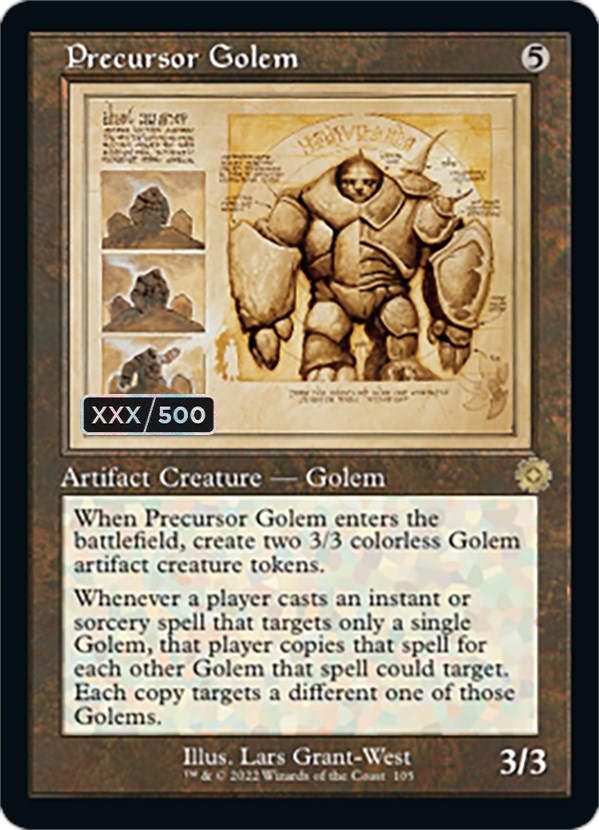 Precursor Golem (Retro Schematic) (Serial Numbered) [The Brothers' War Retro Artifacts] | Lots Moore NSW