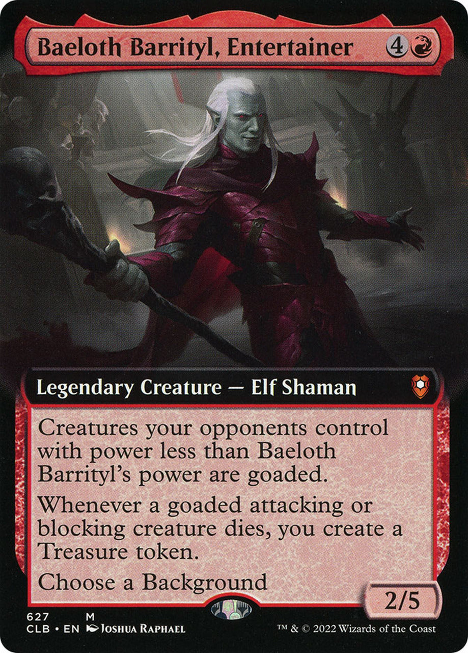 Baeloth Barrityl, Entertainer (Extended Art) [Commander Legends: Battle for Baldur's Gate] | Lots Moore NSW