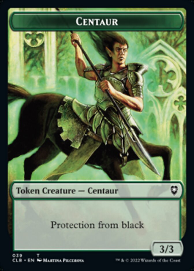 Horror // Centaur Double-sided Token [Commander Legends: Battle for Baldur's Gate Tokens] | Lots Moore NSW