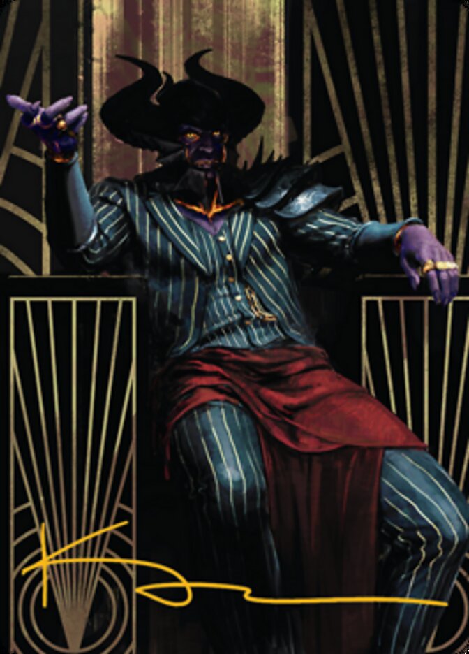 Ob Nixilis, the Adversary 2 Art Card (Gold-Stamped Signature) [Streets of New Capenna Art Series] | Lots Moore NSW